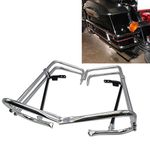 Chrome motorcycle Rear Heavy duty Saddlebag Bracket Guard Bars Rail For Harley HD Touring Street Glide FLHX EFI FLHXI 1997 1998 1999 2000 2001 2002 2003 2004 2005 2006 2007 2008