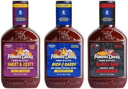 Famous Dave's BBQ Variety Pack With Devil's Spit, Sweet & Zesty and Rich & Sassy, Grill, Smoke, Bake, 20 Ounce 3-Pack