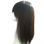 Remeehi 18" Long Real Human Hair Topper Hairpiece for Thinning Hair Straight Top Piece For Women 1b# Black