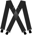 AYOSUSH Heavy Duty Suspenders for Men Strong Clips X Shape Braces Big and Tall
