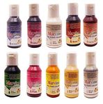 Marvino 10 Shades of Gel Food Color Food Edible Colours for Icing Fondant Paste and Foods (20 Ml X 10 Bottle)