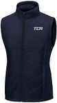 TCA Girls' Excel Runner Lightweight Thermal Running Gilet Bodywarmer with Zip Pockets - Navy Blazer, 8-10 Years