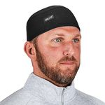 Ergodyne Chill Its 6630 Skull Cap, Lined with Terry Cloth Sweatband, Sweat Wicking, Black, one Size