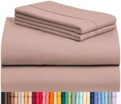 LuxClub Twin XL Sheets - Soft Twin Bed Sheets for-Boys-and-Girls-4 PC Deep Pockets 18" Eco Friendly Wrinkle Free-Kids-Fitted Sheets Machine Washable Hotel Bedding Silky Soft - Pearl Pink Twin XL