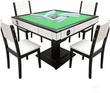 HUANGZHE Foldable Automatic Mahjong Table - 30-Min Easy Setup, Space-Saving Design, Ultra-Quiet, 42mm Tiles, Roller Coaster Style, Chinese/Taiwanese Rules