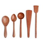 The Indus Valley Neem Wood Compact Flip/Spatula/Ladle For Cooking Dosa/Roti/Chapati | Kitchen Tools | No Harmful Polish | Naturally Non-Stick | Handmade (Set Of 5),37CM