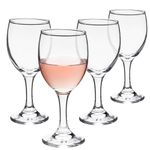 Stemmed Wine Glasses, Set of 4 for Housewarming Gift, Anniversary, Wedding (4.5 oz)