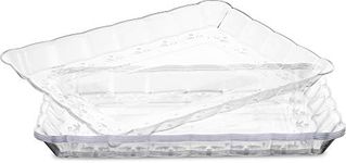 Plasticpro Plastic Serving Trays - Serving Platters Rectangle 9X13 Disposable Party Dish Crystal Clear Pack of 4