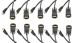 C&E CNE461866 3 Foot HDMI to Dvi Cable, HDMI Male to Dvi Male, 10 Pack