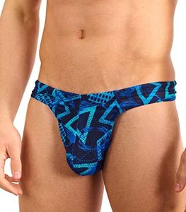 Kiniki Men's Tan Through Swim Thong Swimwear - Blue Lagoon