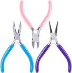 Jewelry Pliers, SONGIN 3 Pack Jewelry Pliers Set Tools Includes Needle Nose Pliers Round Nose Pliers Wire Cutters Chain Nose Pliers for Jewelry Making Repair, Wire Wrapping, Beading and Crafts