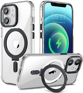 Neeliup Stand pour iPhone 12/12 Pro Coque pour MagSafe - [avec Magnétique Support Invisible][Housse Transparente][Étui Antichoc Protection] [Anti-Empreintes ] Case for 12/12 Pro