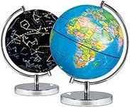 Science Kidz 2 in 1 Light Up Globe For Kids - Illuminated Constellation Globe Light - World Globe For Kids - Educational Childrens Globe & Bedroom Night Light