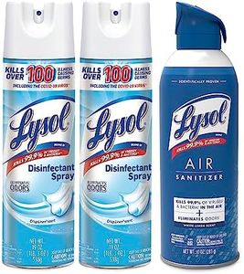 Lysol Bundle containing x2 Lysol Disinfectant Spray for Hard and Soft Surfaces, Crisp Linen, 19 Fl. Oz + Lysol Air Sanitizer Spray, For Air Sanitization and Odor Elimination, White Linen, 10 Fl. Oz