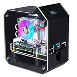 GeeekPi Mini Tower NAS Kit for Raspberry Pi 4, Pi 4 ICE Tower Cooler with PWM RGB Fan, M.2 SATA SSD Expansion Board, GPIO 1 to 2 Expansion Board for Raspberry Pi 4 Model B