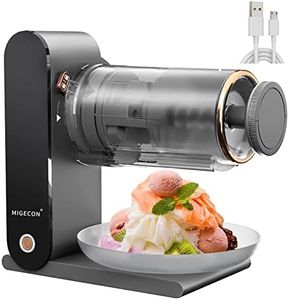 Snow Cone Machine Electric - Shaved Ice Maker Rechargeable, Table-Top Ice Crusher for Kids and Family Portable Slushie Machine Incloudes 2 Ice Mold(Dark Grey)