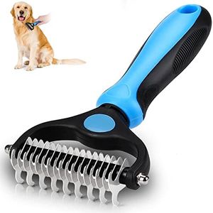 Grooming Tool for Dogs & Cats: Double Sided Shedding and Dematting Undercoat Dog brushes for Grooming for Shedding Tangles Hair Gently Deshedding Cat Brush for Short & Long Haired Pet