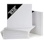 Belle Vous 14 Pack Canvases - Primed Canvas for Painting 25 x 25cm (10 x 10 inches) - Blank Square Canvas Panel - Artist Canvas Board - White Cotton Canvas Suitable for Acrylic Oil Painting Sketching