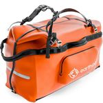 Earth Pak Waterproof Duffel Bag - Large Dry Bag 1680D TPU Waterproof Bags - Heavy Duty Camping Bag - Waterproof Duffle Bag 8x8 Popout Pocket- Boat Bag- Marine Dry Bags for Kayaking (Orange, 115L)