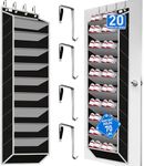 zebricolo,Heavy-Duty, Over The Door Shoe Organizer, Extra Large 10 Tiers, Over Door Shoe Organizer, Coated Hooks Grip Firmly Without Scratching Paint,75LB, Door Shoe Rack,Grey