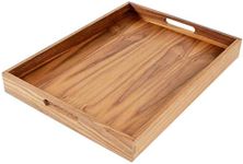 Virginia Boys Kitchens Walnut Wood Serving Tray with Handles - Serve Coffee, Tea, Cocktails, Appetizers, Breakfast in Bed or for Ottomans or Desk - 20x15 Rectangular