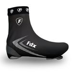 FDX Reflective Cycling Overshoes, Waterproof Bike Shoe Covers, Windproof Lightweight All Season Gaiters for Men and Women - Road Biking, MTB, Hi Viz Accessories (Black, Large)