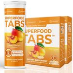 Superfoods Company Superfood Tabs - Detox Cleanse Drink - Nutrition Supplement for Women & Men - Support Healthy Weight, Digestive Health, Cravings & Bloating Relief - Peach Mango Flavor [60 Tablets]