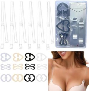 3 Pairs Clear Bra Straps + 12 Pieces Bra Strap Clips for Any Outfit