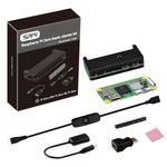 GeeekPi Zero 2W Kit for Raspberry Pi Zero 2W Board, with Raspberry Pi Zero 2W Aluminum Case, Copper Heatsink, 20Pin Header, Micro USB to OTG Adapter, Switch Cable and HDMI Adapter