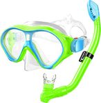 Gintenco Kids Snorkel Set, Diving Mask for Children as Unisex Kids Swimming Goggles, Anti-Fog Diving Mask and Dry Top Snorkel Combo Set for Junior and Youth