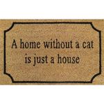 AP Supplies Rubber-Backed Coir Door Mat 40cm x 60cm - Durable, Non-Slip, Eco-Friendly, Absorbent Coir Mat for Indoor/Outdoor, Entrance, Floor (HOME WITHOUT A CAT IS JUST A HOUSE)