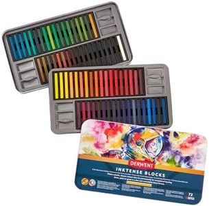 Derwent Inktense Permanent Watercolour Blocks, Set of 72, Professional Quality, 2301980