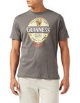 Guinness Men's Guinness Label T Shirt, Charcoal, M UK