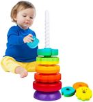 PracticeJQDEN Montessori Toys for 1+ Year Old, Educational Stacking Spinning Baby Toys, Learning Toys Sensory Toys for Toddlers 1-3, Christmas Birthday Easter Gift for Babies 12-18 Months