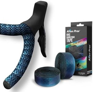 ALIEN PROS Chameleon Skin Bike Handlebar Tape (Set of 2) – Full Pattern Upgrade with Striking Color-Shifting Design and Premium Comfort Grip (Blue)