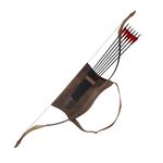 Valhalla Gear, Archery Bow Carrier with Arrow Slots, Adjustable Shoulder Strap, Hunting, Shooting Targeting, Training, Cosplay, Full Grain Leather, Handmade Archer Accessories, Bourbon Brown