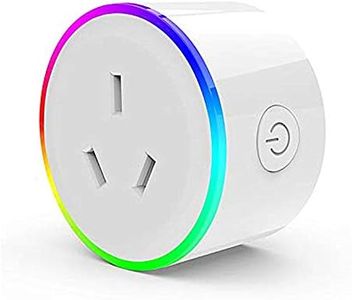 Australove WIFI Smart Plug with RGB Light, Wireless Power Outlet Compatible with Amazon Alexa, Google Home Assistant and IFTTT, No Hub Needed, Wireless and Remote Control via App to Turn Your Devices On and Off Anywhere With Synchronization Function (1 Pack)