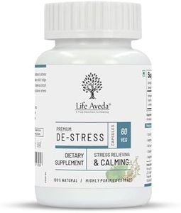 Life Aveda De Stress Ayurvedic medicine for stress & anxiety| Herbal Medicine for Depression| Brain tonic for memory |Anti-stress| Mental Health Supplement-60 Capsules