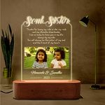 ZOCI VOCI Acrylic Personalized Engraved Lamp -Rakhi Gift For Brother And Sister Or Siblings | Unique Gift For Rakhi (Soul Sister), Multicolor, Led