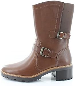 Naturalizer Womens Talon Leather Motorcycle Mid-Calf Boots Brown 11 Medium (B,M)