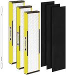SAKEGDY FLT5000 Filter C Replacement Filter, Compatible with Guardian Air Purifier Model AC5000 AC5300 AC5350 AC5250PT AP2800CA CDAP5500B, 3 HEPA Filters + 3 Extra Carbon Filters + 1 Bulb LB5000