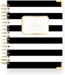 Day Designer 2024-2025 Weekly Planner, July 2024 - June 2025, 7.4x9.5 Page Size, Black Stripe Glossy Laminated Cover (Black Stripe)