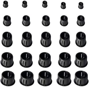 Esforzarse 100 Pcs PVC Hole Plugs, Black Replacement Flush Type Hole Plugs, 5 Sizes Black Flush Type Hole Plugs, Furniture Fencing Post Pipe Insert End Caps for Kitchen Cabinet Furniture