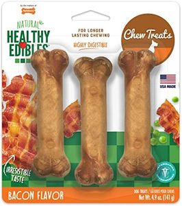 Nylabone Healthy Edibles Natural Bacon Flavor Dog Chews Treats 149 g (Pack of 3)