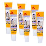 SIKA - Pack of 6 Universal silicone sealant - Sikasil Multiplus-T - Sanitary sealant - Anti-mould - anti-fungicide - For kitchens and bathroom - White - 120ml