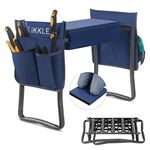 Garden Kneeler Seat and Bench Heavy Duty-Hold 330lbs-150kg,Folding Garden Stoor Upgraded Thicker & Wider Soft Detachable Kneeling Pad, Garden Kneeler & Stool if Garden Gift for Women & Men,Navy Blue