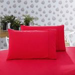 1000TC Luxury Ultra Soft Plain Colour Pillowcases (2 Standard Pillowcases 48x73cm, Red)