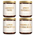 4 Pack Scented Candles Set | Scented Candles for Home, Aromatherapy Candle Gifts, Soy Candles for Home Scented - Lavender Thyme/Lemon Eucalyptus/Sandalwood/Patchouli