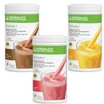 Herbalife Formula 1 Nutritional Shake Mix - Pack of 03, 500 Gram Each - Advanced Meal Replacement - Healthy Protein Powder with Delicious Flavor (CHOCOLATE - MANGO - STRAWBERRY)