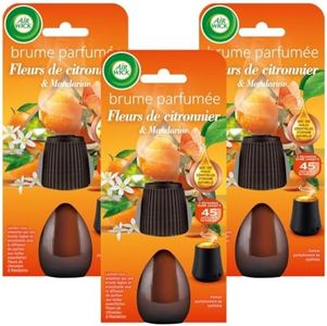 Air Wick – Lote de 3 recambios de aceites esenciales esenciales Mist aroma flor de limón y mandarinero 20 ml